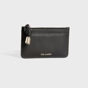 Ted Baker MOVA knotted black leather detail zip card holder